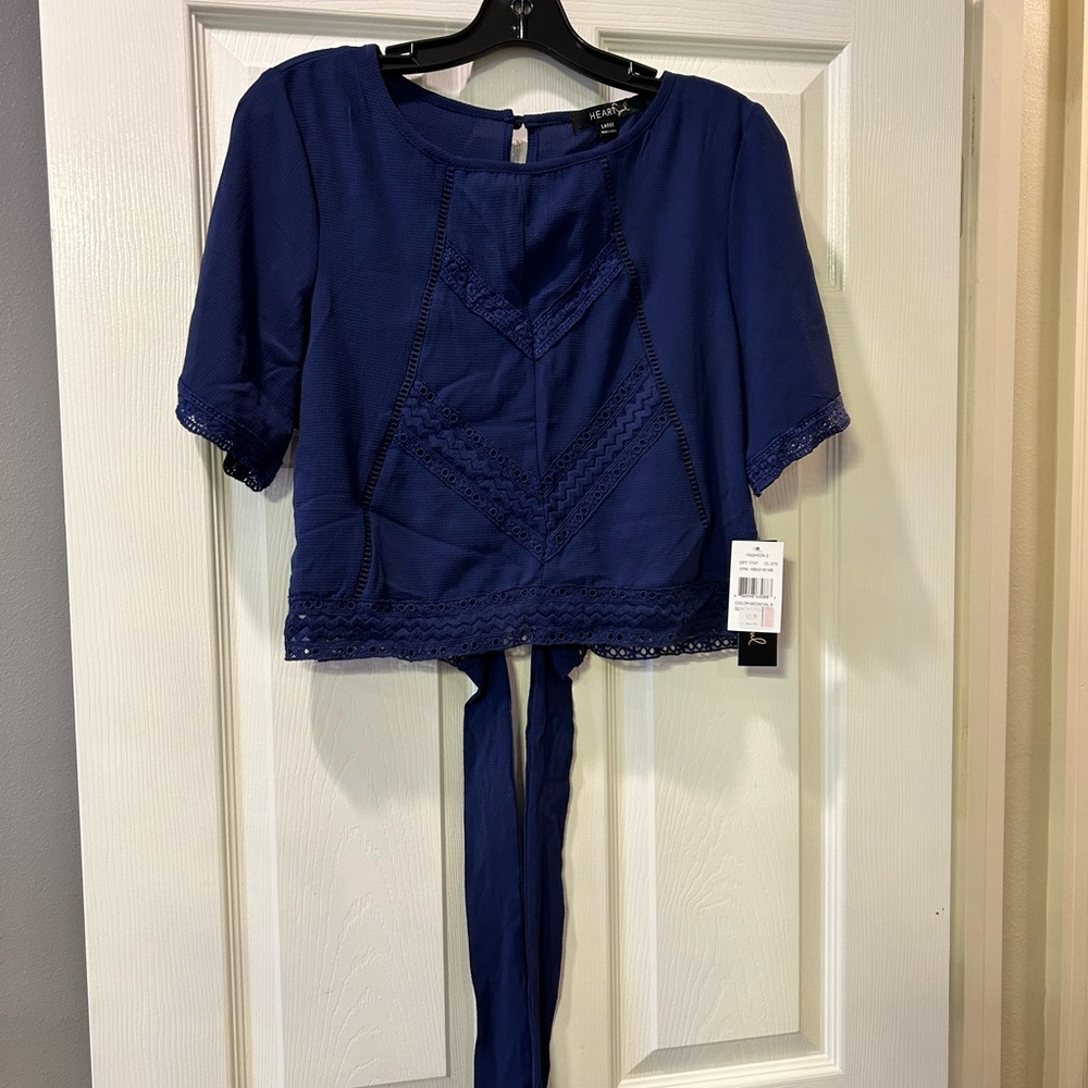 Navy Blue Crop Top